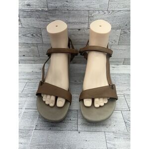 Teva Womens 1003969 Brown Leather Open Toe‎ Capri Wedge Sandals Shoes Size 10 US